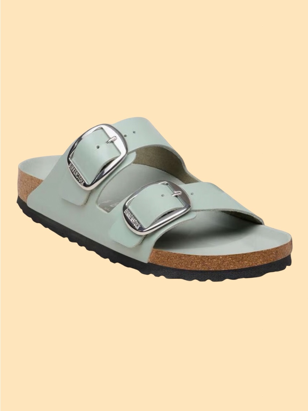 Arizona Big Buckle Natural Leather Patent in Surf Green Size 36